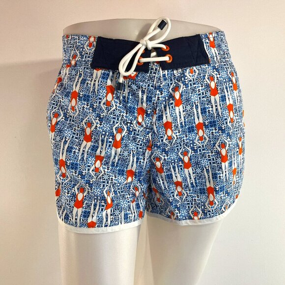 Stylish Blue and Orange Women's Shorts - Picture 1 of 5